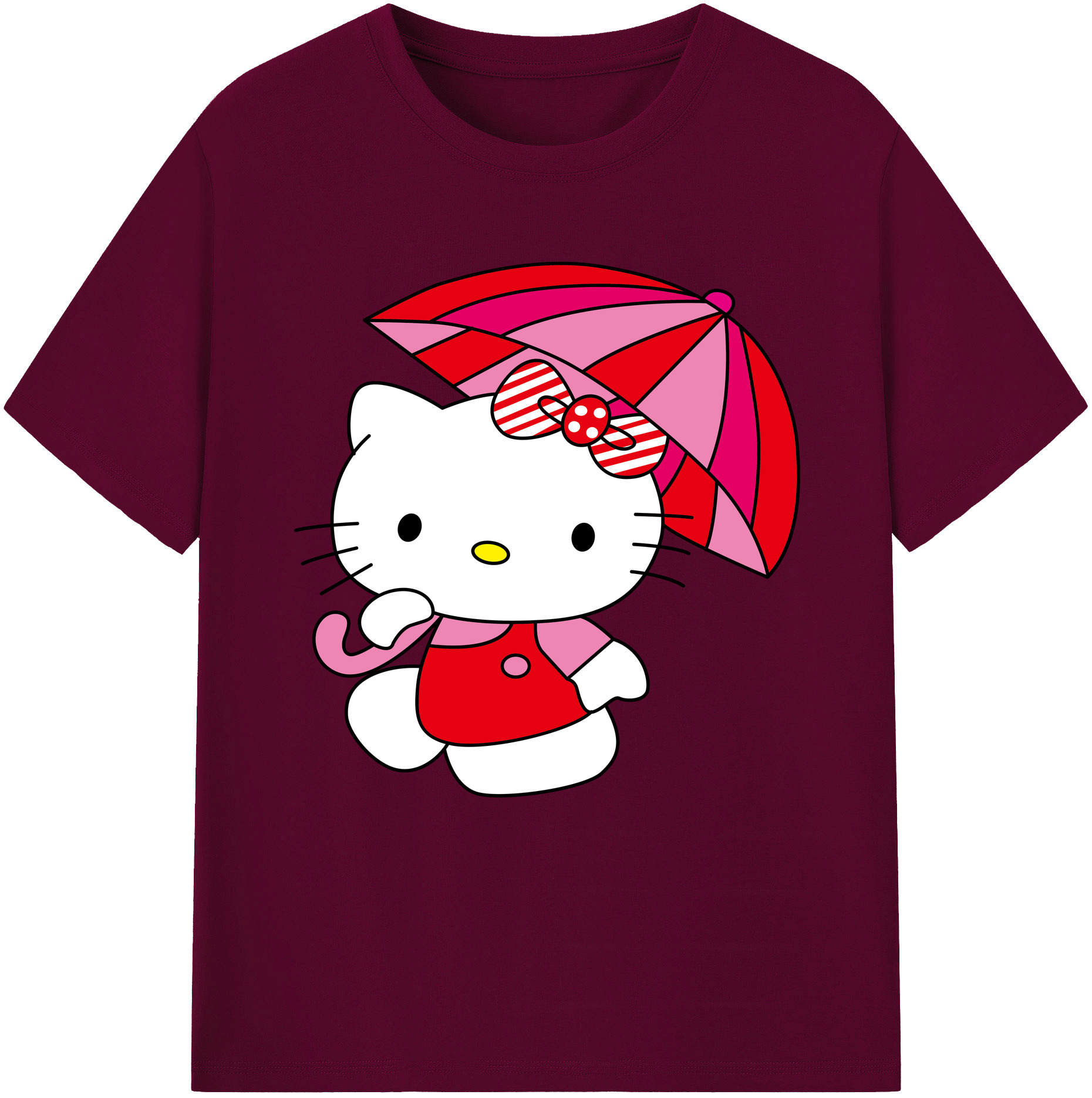 （画像用） Hello Kitty ハローキティ レディースカジュアルプリントTシャツ（綿100％）